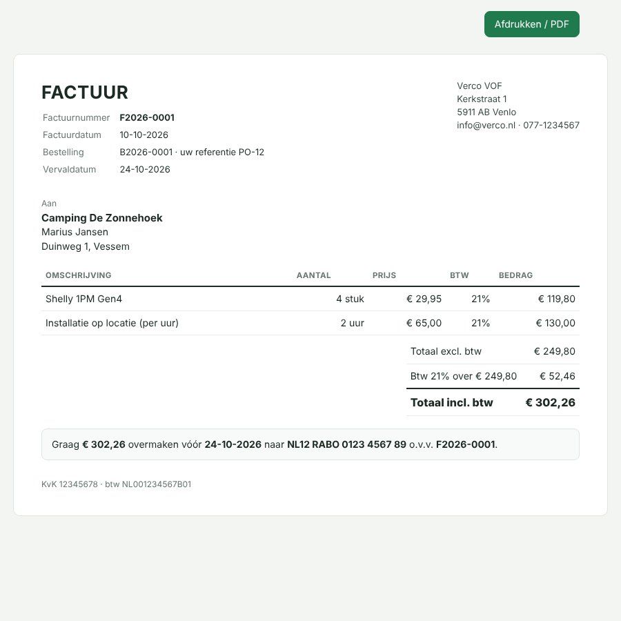 Rechnung mit deinem eigenen Logo, per E-Mail oder ausgedruckt.
